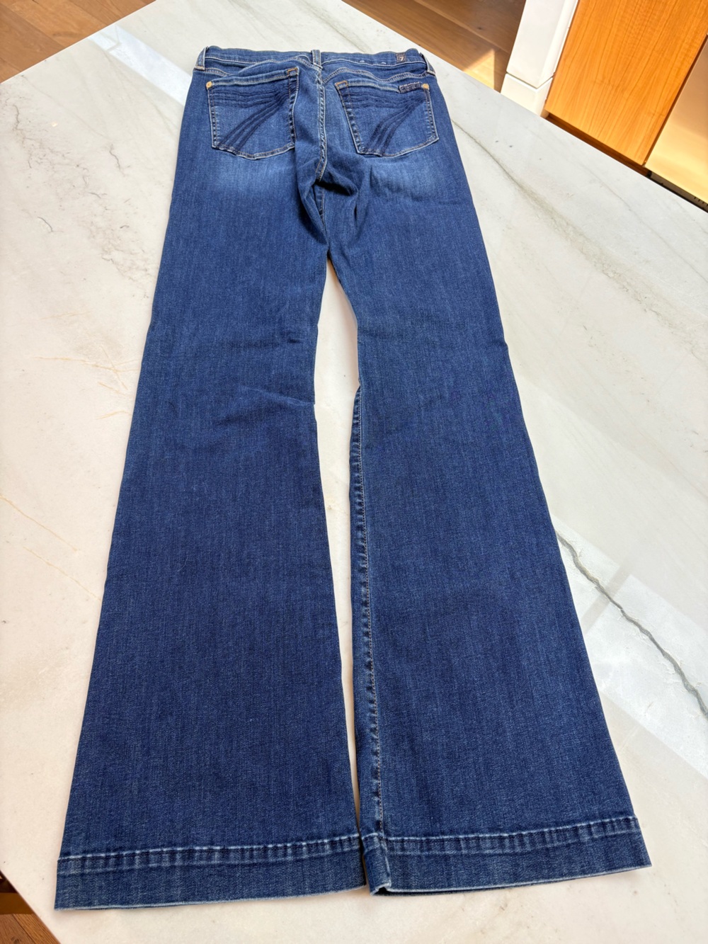7 For All Mankind Dark Blue Women's Bootcut Jeans - Super Long!